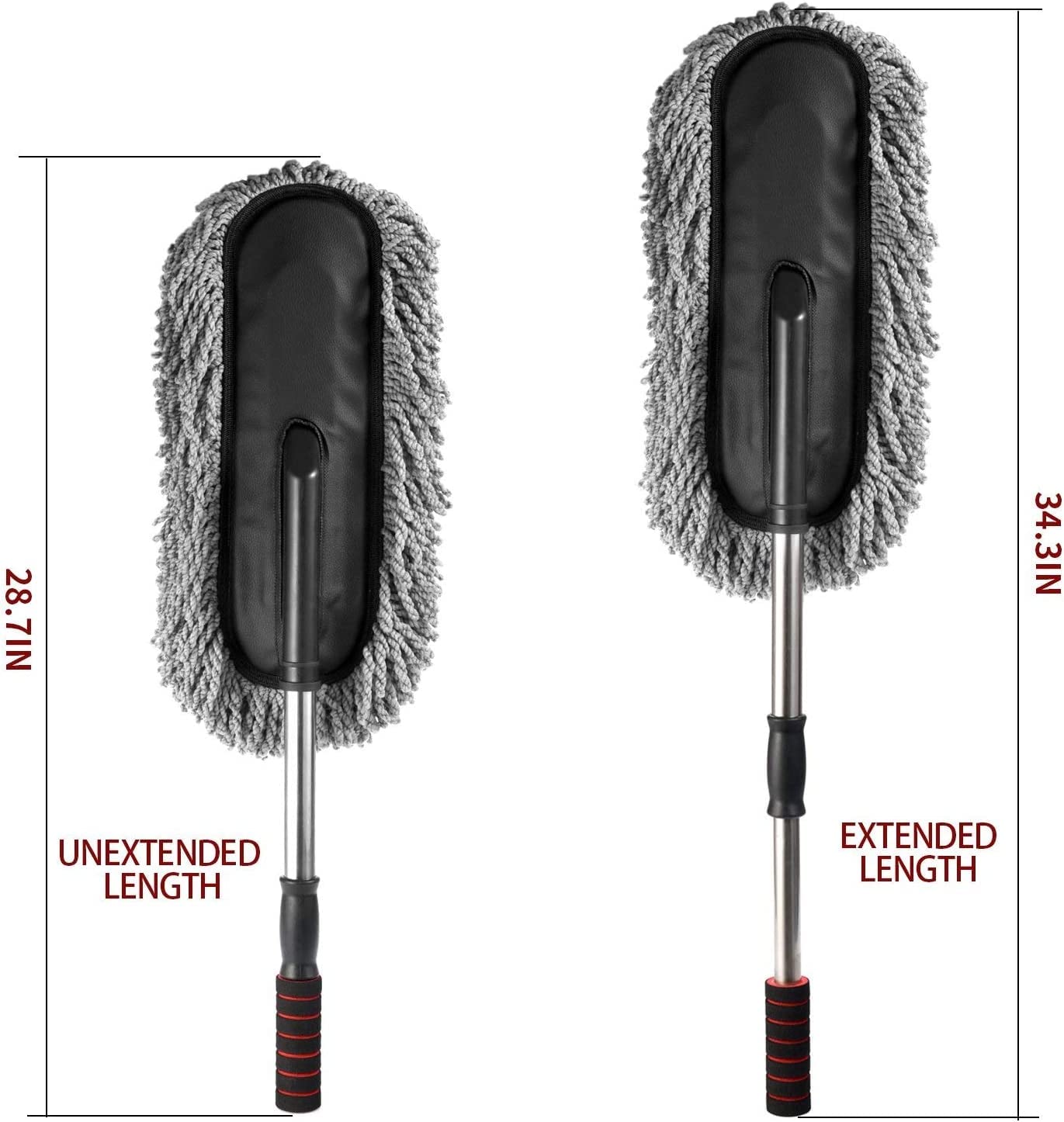 Splendid Super Soft Microfiber Car Duster Exterior with Extendable Handle, Car Brush Duster for Car Cleaning Dusting - Grey
